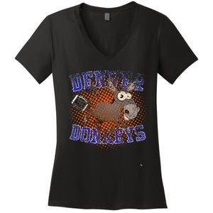 Denver Donkeys Football Women's V-Neck T-Shirt