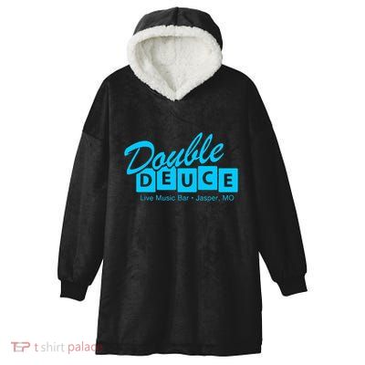 Double Deuce Funny Road Side Bar House Hooded Wearable Blanket