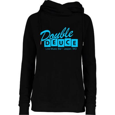 Double Deuce Funny Road Side Bar House Womens Funnel Neck Pullover Hood