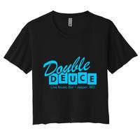 Double Deuce Funny Road Side Bar House Women's Crop Top Tee