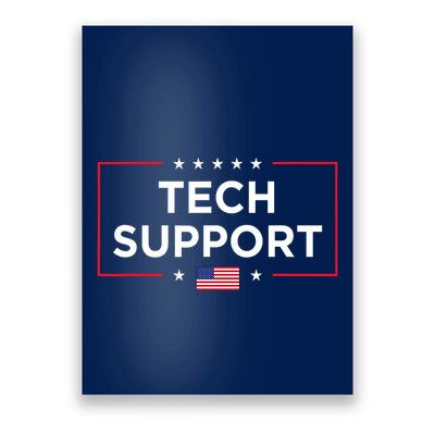 D.O.G.E Doge Funny Tech Support Us American Flag Poster