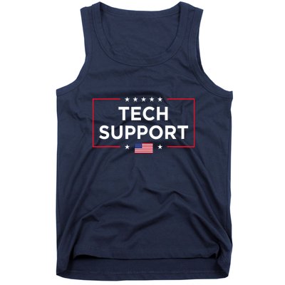 D.O.G.E Doge Funny Tech Support Us American Flag Tank Top