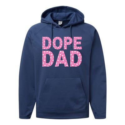 Dope Dad Funny Weed Fathers Day Smoking Father Daddy Performance Fleece Hoodie