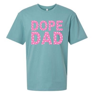 Dope Dad Funny Weed Fathers Day Smoking Father Daddy Sueded Cloud Jersey T-Shirt