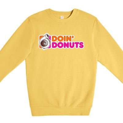 Doin Donuts Funny Racing & Drift Car Enthusiast Premium Crewneck Sweatshirt