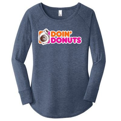 Doin Donuts Funny Racing & Drift Car Enthusiast Women's Perfect Tri Tunic Long Sleeve Shirt