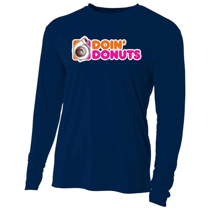 Doin Donuts Funny Racing & Drift Car Enthusiast Cooling Performance Long Sleeve Crew