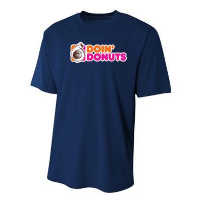 Doin Donuts Funny Racing & Drift Car Enthusiast Youth Performance Sprint T-Shirt