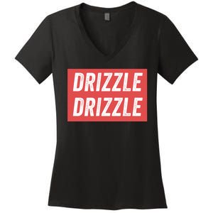 Drizzle Drizzle Funny Soft Guy Era Meme Funny Meme Hilarious Sarcasm Trendy Women's V-Neck T-Shirt