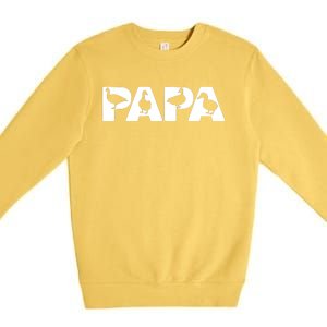 Duck Dad Funny Papa Duck Father Day Gift Premium Crewneck Sweatshirt