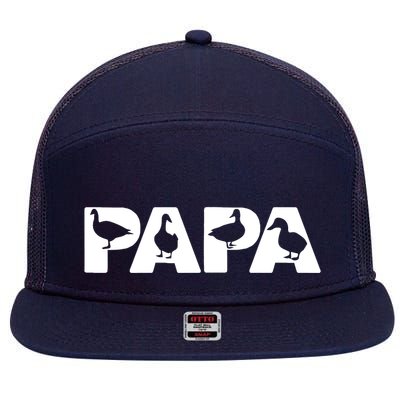 Duck Dad Funny Papa Duck Father Day Gift 7 Panel Mesh Trucker Snapback Hat