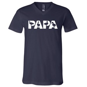 Duck Dad Funny Papa Duck Father Day Gift V-Neck T-Shirt