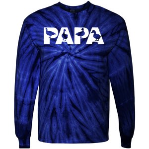 Duck Dad Funny Papa Duck Father Day Gift Tie-Dye Long Sleeve Shirt