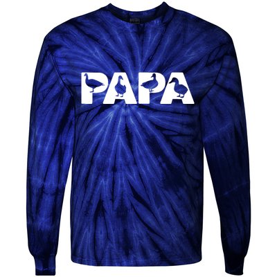 Duck Dad Funny Papa Duck Father Day Gift Tie-Dye Long Sleeve Shirt