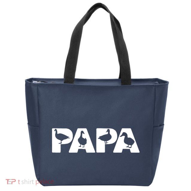 Duck Dad Funny Papa Duck Father Day Gift Zip Tote Bag