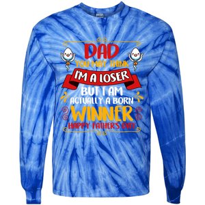 Dear Dad Funny Father Graphic Fatherhood Papa Gift Tie-Dye Long Sleeve Shirt