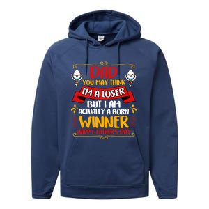 Dear Dad Funny Father Graphic Fatherhood Papa Gift Performance Fleece Hoodie