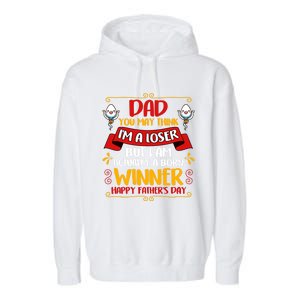 Dear Dad Funny Father Graphic Fatherhood Papa Gift Garment-Dyed Fleece Hoodie