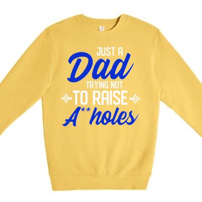 Dear Dad Funny Father Graphic Fatherhood Papa Gift Premium Crewneck Sweatshirt