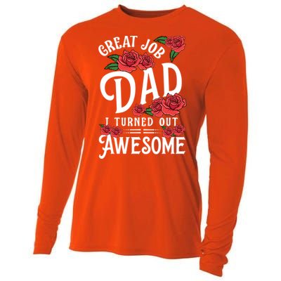 Dear Dad Funny Father Graphic Fatherhood Papa Cute Gift Cooling Performance Long Sleeve Crew