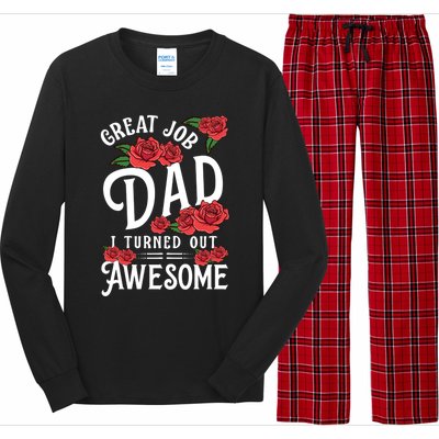 Dear Dad Funny Father Graphic Fatherhood Papa Cute Gift Long Sleeve Pajama Set