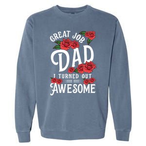 Dear Dad Funny Father Graphic Fatherhood Papa Cute Gift Garment-Dyed Sweatshirt