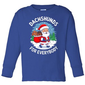 Doxie Dachshunds For Everybody Funny Santa Christmas Gift Toddler Long Sleeve Shirt