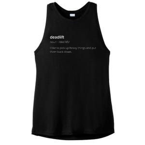 Deadlift Definition Funny Gym Humor Pump Cover Ladies PosiCharge Tri-Blend Wicking Tank