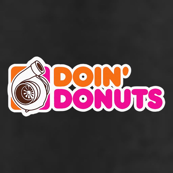 Doin' Donuts Funny Racing & Drift Car Enthusiast 7 Panel Mesh Trucker Snapback Hat