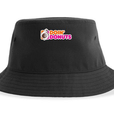 Doin' Donuts Funny Racing & Drift Car Enthusiast Sustainable Bucket Hat