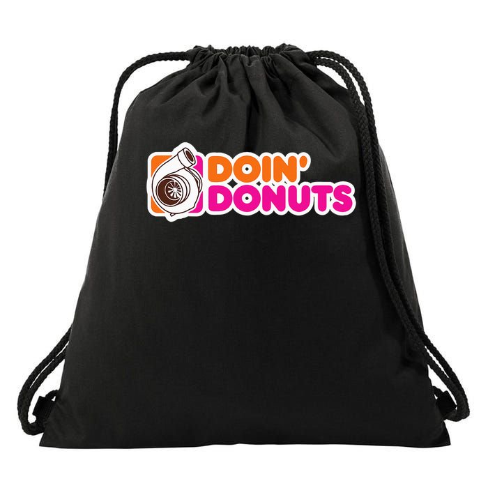 Doin' Donuts Funny Racing & Drift Car Enthusiast Drawstring Bag