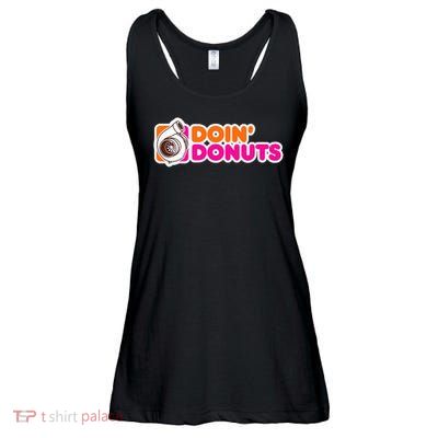 Doin' Donuts Funny Racing & Drift Car Enthusiast Ladies Essential Flowy Tank