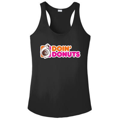 Doin' Donuts Funny Racing & Drift Car Enthusiast Ladies PosiCharge Competitor Racerback Tank