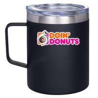 Doin' Donuts Funny Racing & Drift Car Enthusiast 12oz Stainless Steel Coffee Mug