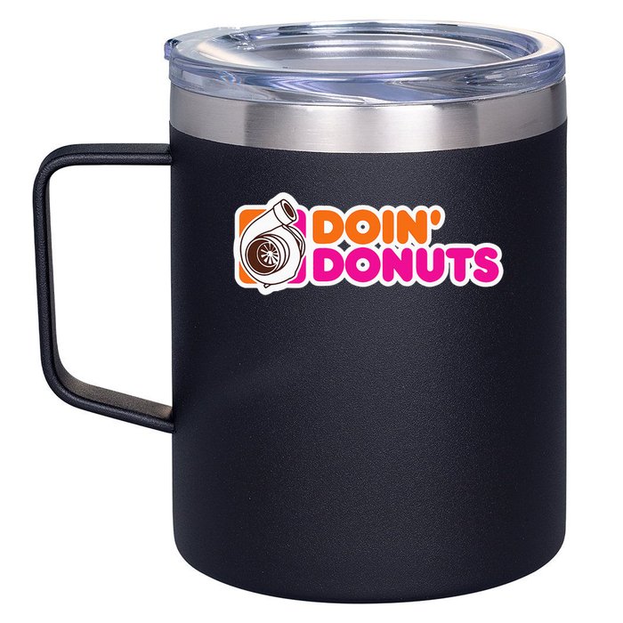 Doin' Donuts Funny Racing & Drift Car Enthusiast 12oz Stainless Steel Coffee Mug