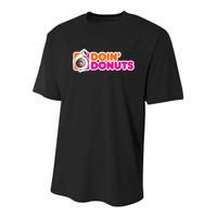 Doin' Donuts Funny Racing & Drift Car Enthusiast Youth Performance Sprint T-Shirt