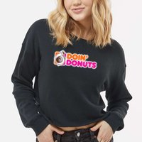 Doin' Donuts Funny Racing & Drift Car Enthusiast Cropped Pullover Crew