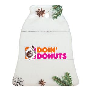 Doin Donuts Funny Racing & Drift Car Enthusiast Ceramic Bell Ornament