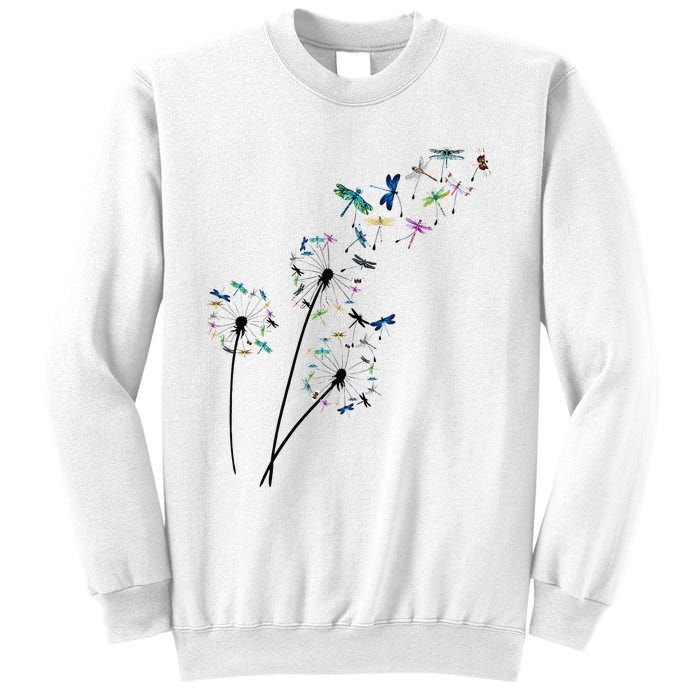 Dandelion Dragonfly Flower Floral Dragonfly Tree Sweatshirt