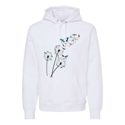 Dandelion Dragonfly Flower Floral Dragonfly Tree Premium Hoodie