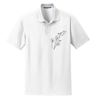 Dandelion Dragonfly Flower Floral Dragonfly Tree Dry Zone Grid Polo