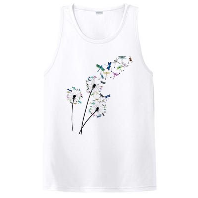 Dandelion Dragonfly Flower Floral Dragonfly Tree PosiCharge Competitor Tank