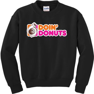 Doin Donuts FunnyRacing & Drift Car Enthusiast Kids Sweatshirt