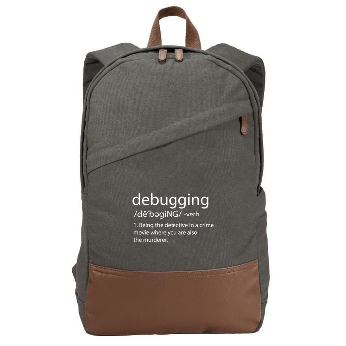 Debugging Definition Funny Programming Software Developer Meaningful Gift Cotton Canvas Backpack