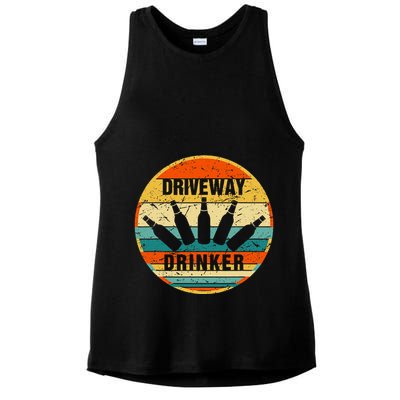 Driveway Drinker Funny Drinking Lover Humor For Dad Daddy Ladies PosiCharge Tri-Blend Wicking Tank