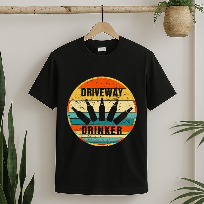 Driveway Drinker Funny Drinking Lover Humor For Dad Daddy T-Shirt