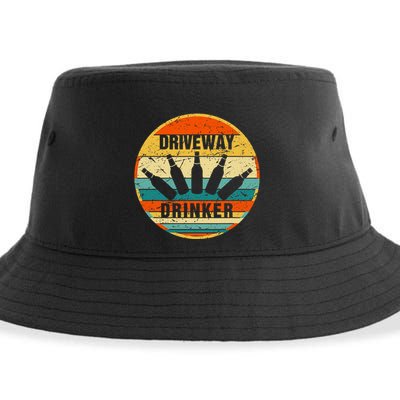 Driveway Drinker Funny Drinking Lover Humor For Dad Daddy Sustainable Bucket Hat