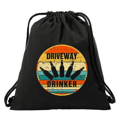 Driveway Drinker Funny Drinking Lover Humor For Dad Daddy Drawstring Bag
