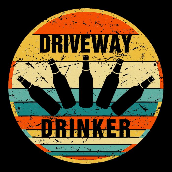 Driveway Drinker Funny Drinking Lover Humor For Dad Daddy 16 in Basic Backpack