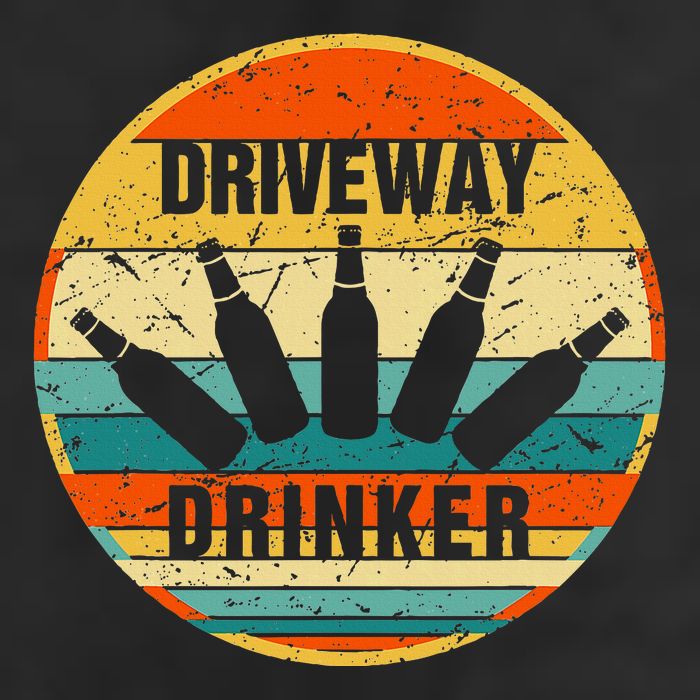 Driveway Drinker Funny Drinking Lover Humor For Dad Daddy Golf Towel